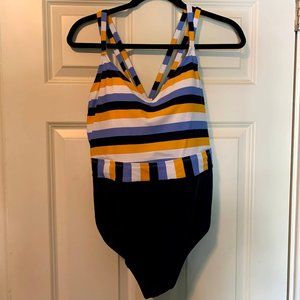 Striped one piece swimsuit NWT
